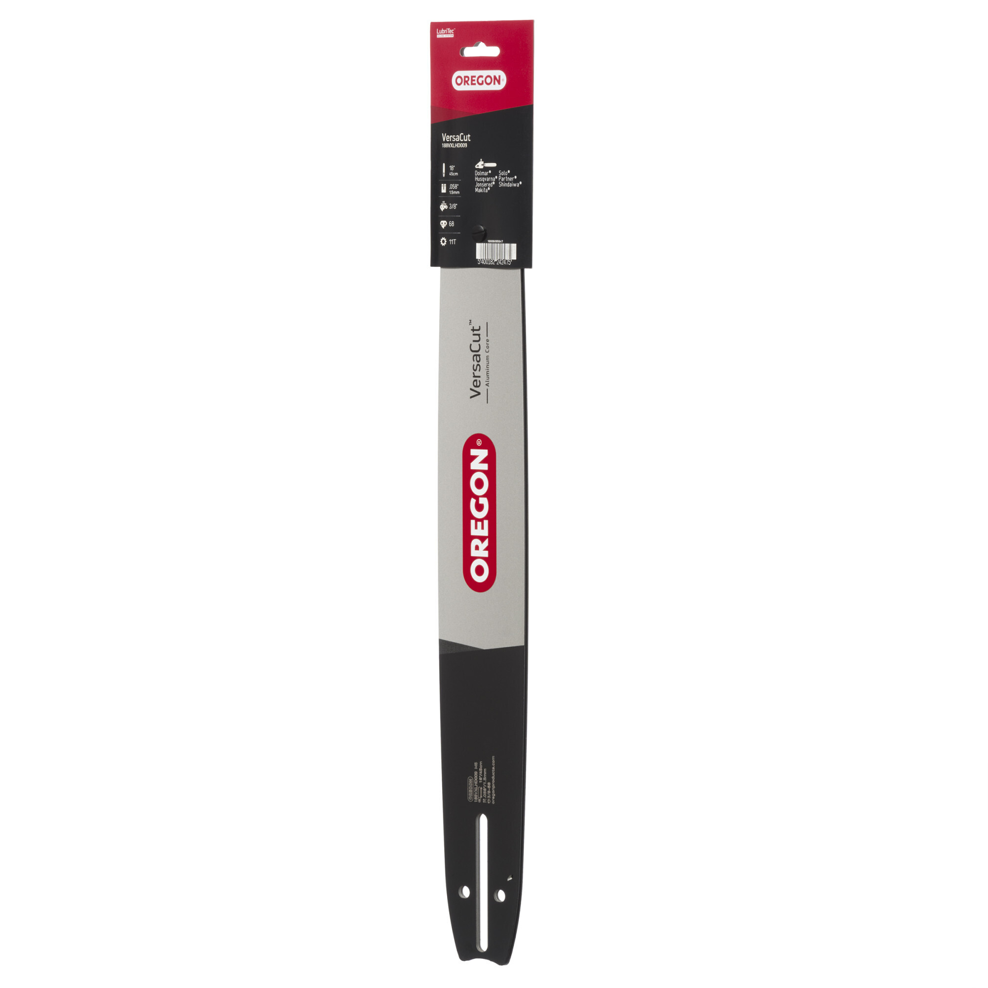Oregon, VersaCut Chainsaw Guide Bar, Length 18 in, Pitch 3/8 in, Gauge 0.058 in, Model# 188VXLHD009
